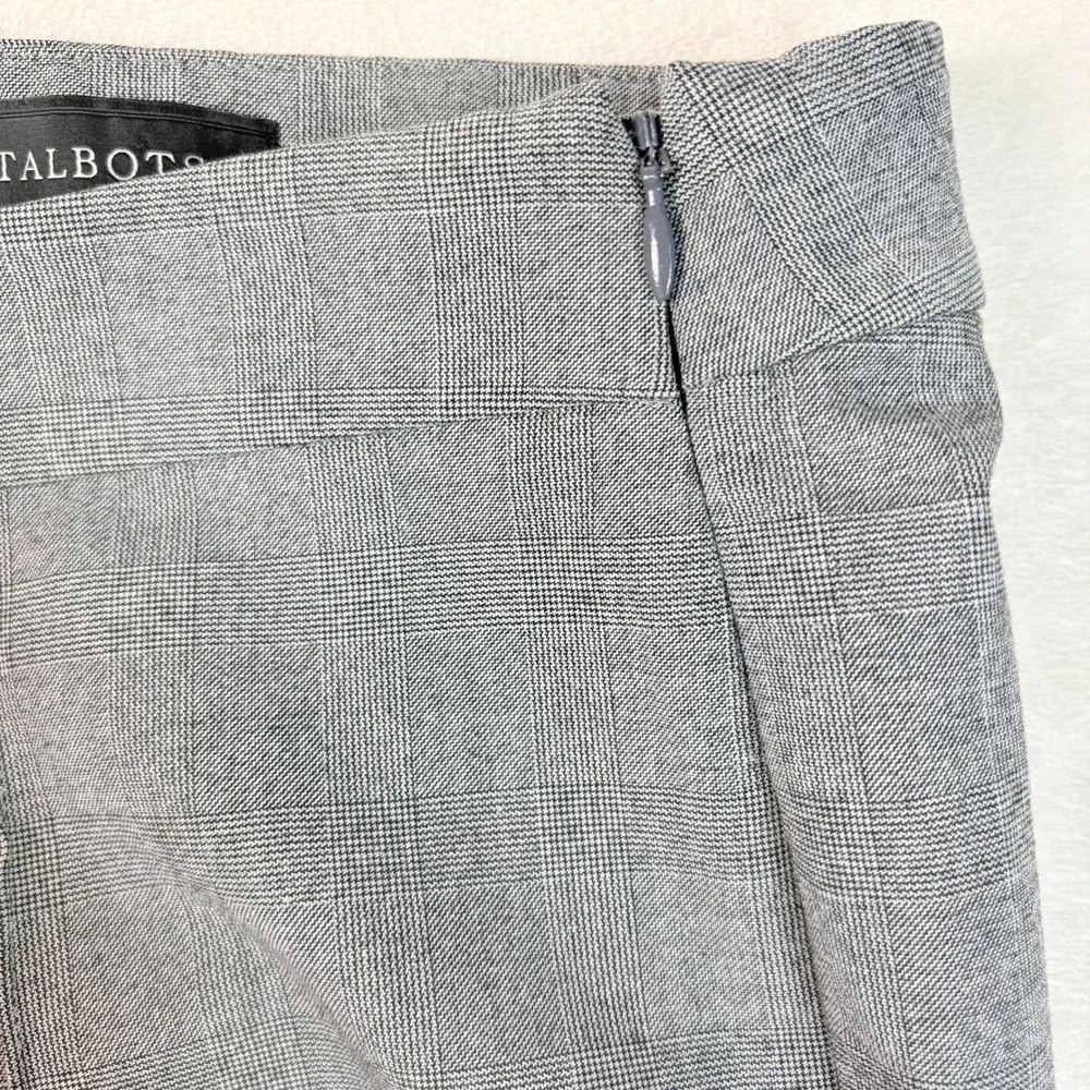 Talbots‎ Pants Women Sz 4 Grey Glen Plaid High-Waist Skinny Ankle Side Zip